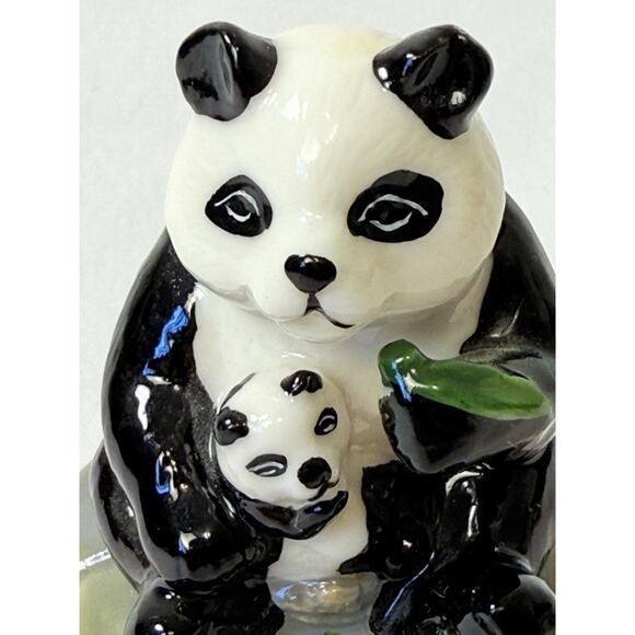 Panda With Baby Trinket Box With Panda Trinket - Picture 6 of 9